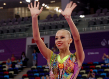 Rusiyalı idmançı Yana Kudryavtseva Bakıda I Avropa Oyunları çərçivəsində fərdi çoxnövçülük üzrə bədii gimnastika yarışlarında qızıl medal qazanıb. Azərbaycan, 19 iyun 2015